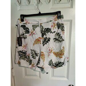 Blank NYC White Tropical Belted Linen Blend Bermuda Short Garden Party 30x5 NWT